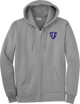 Essential Fleece Full-Zip Hooded Sweatshirt, Athletic Heather